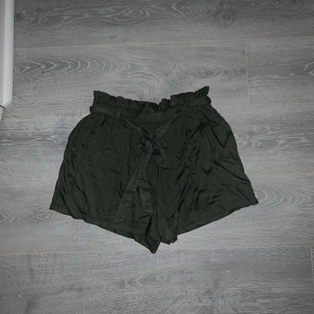 Green tie shorts